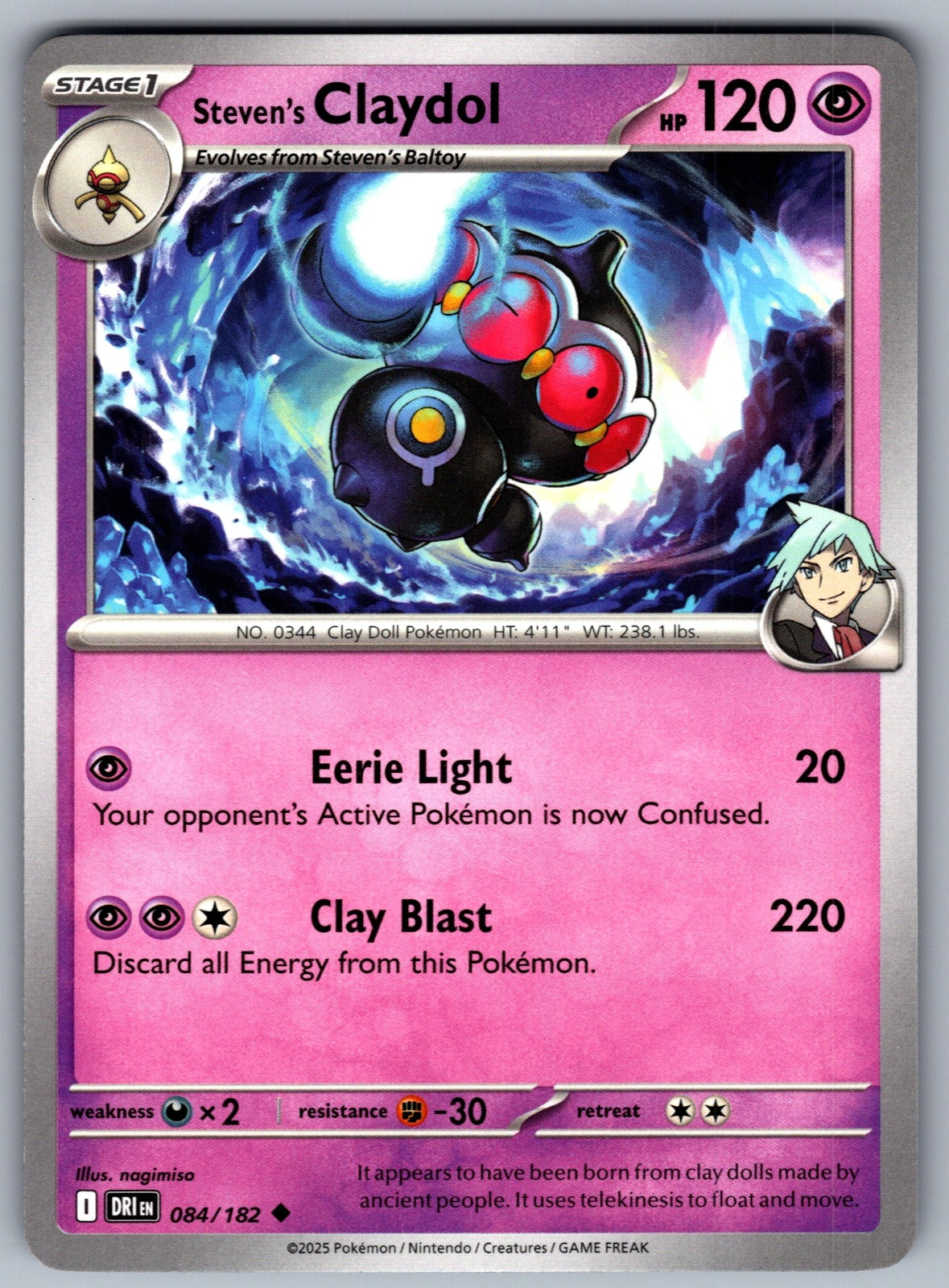 Steven's Claydol Uncommon SV10: Destined Rivals 084/182 NM 2025