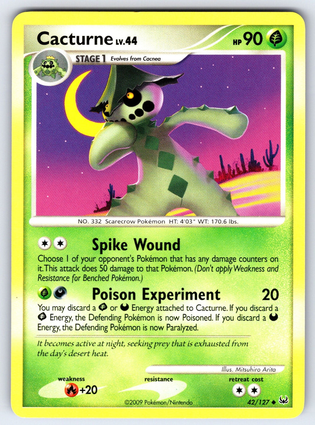 Cacturne Uncommon Platinum 42/127 LP 2009