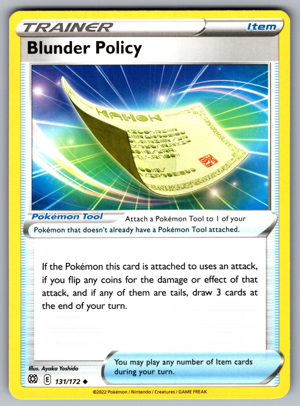 Blunder Policy Uncommon SWSH09: Brilliant Stars 131/172 NM 2022