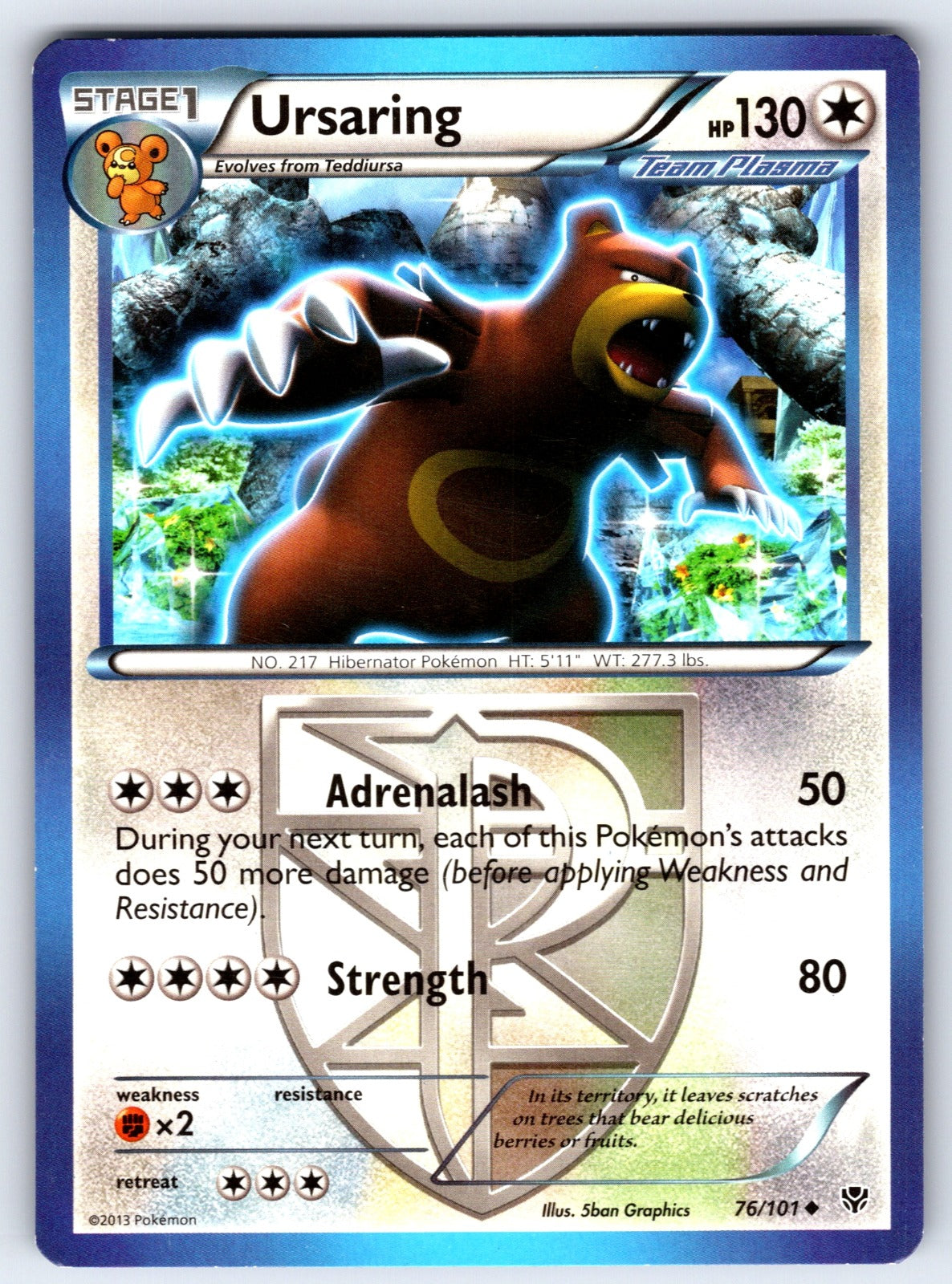 Ursaring (Team Plasma) Uncommon Plasma Blast 76/101 LP 2013
