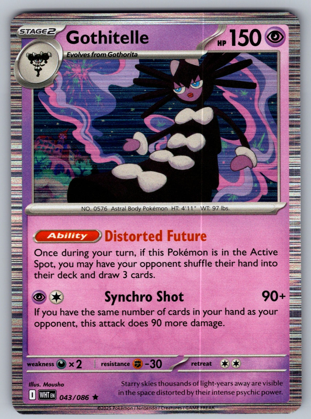 Gothitelle Holo Rare SV: White Flare 043/086 NM 2025
