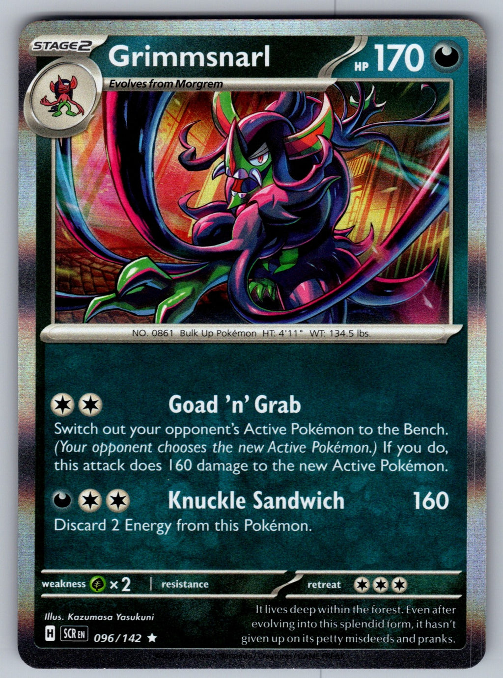 Grimmsnarl Holo Rare SV07: Stellar Crown 096/142 NM 2024