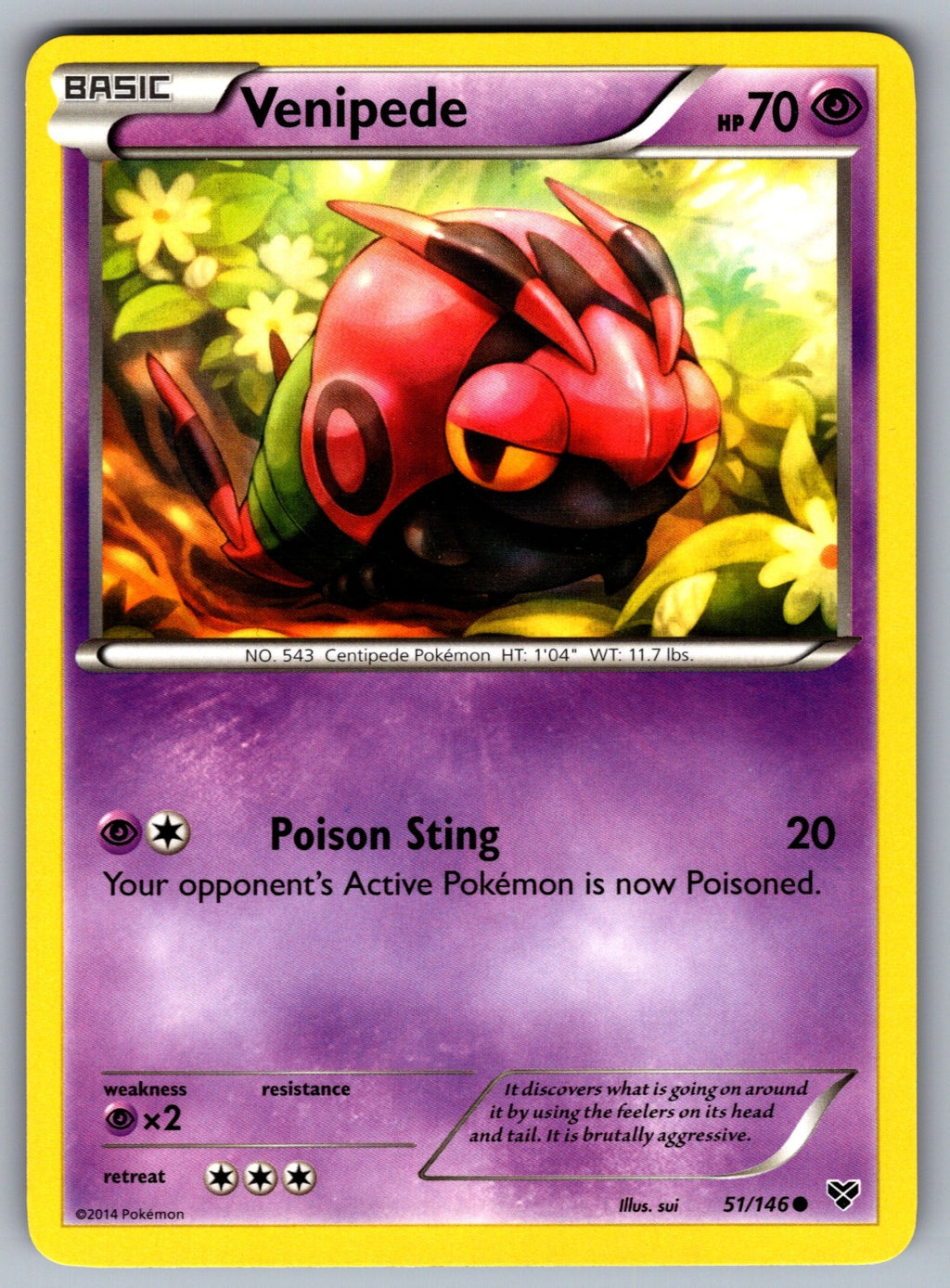 Venipede Common XY Base Set 51/146 LP 2014