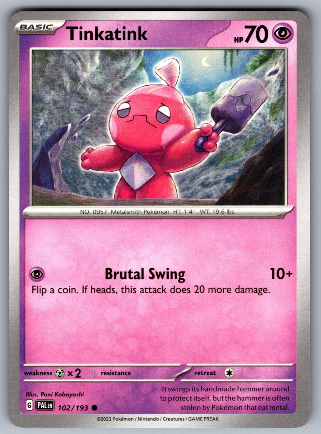 Tinkatink Common SV02: Paldea Evolved 102/193 NM 2023