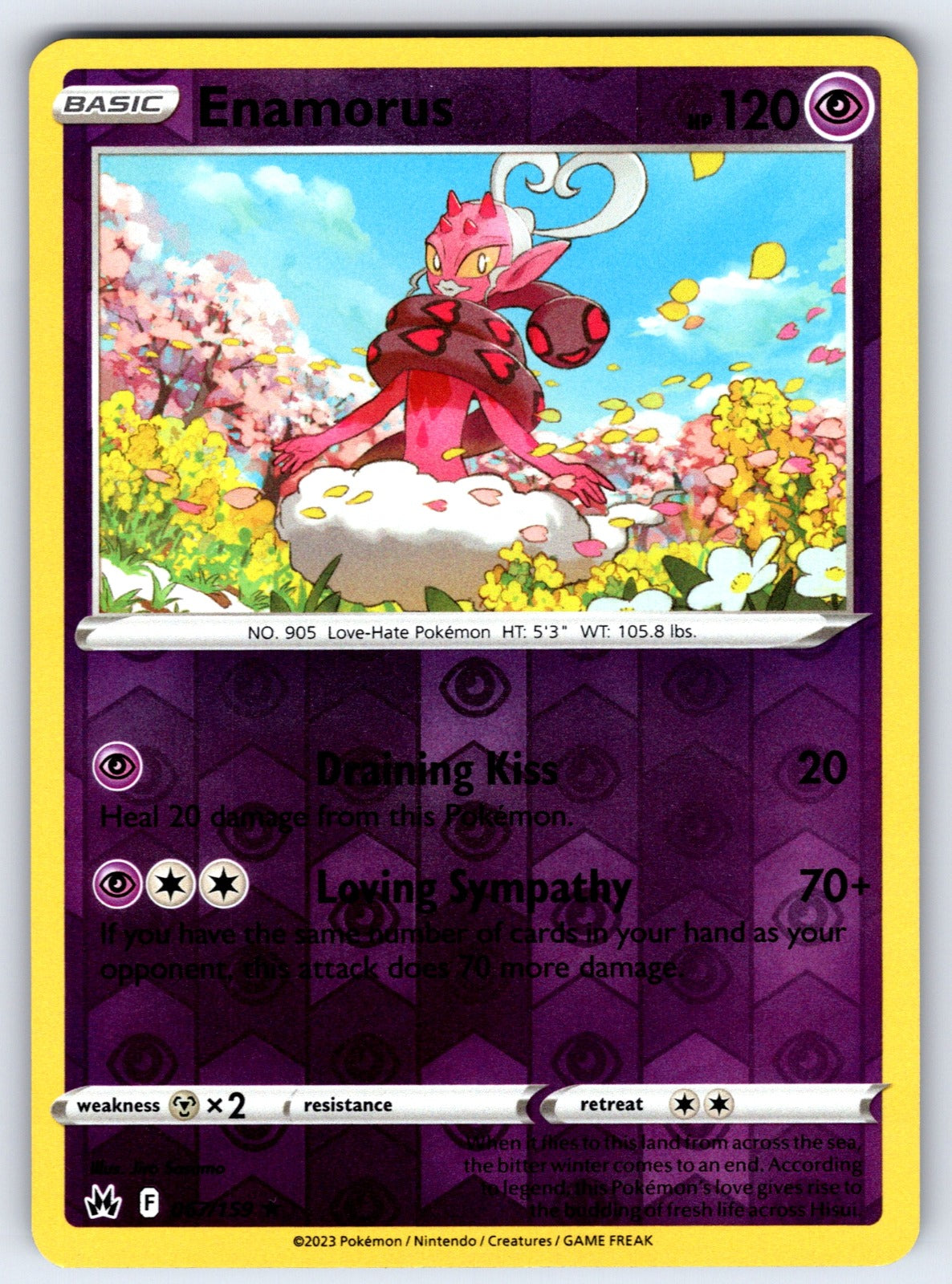 Enamorus Reverse Holo Rare SWSH: Crown Zenith 067/159 NM 2023