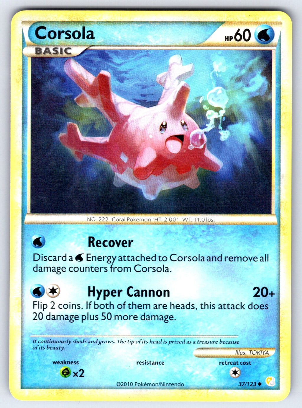Corsola Uncommon HeartGold SoulSilver 37/123 LP 2010