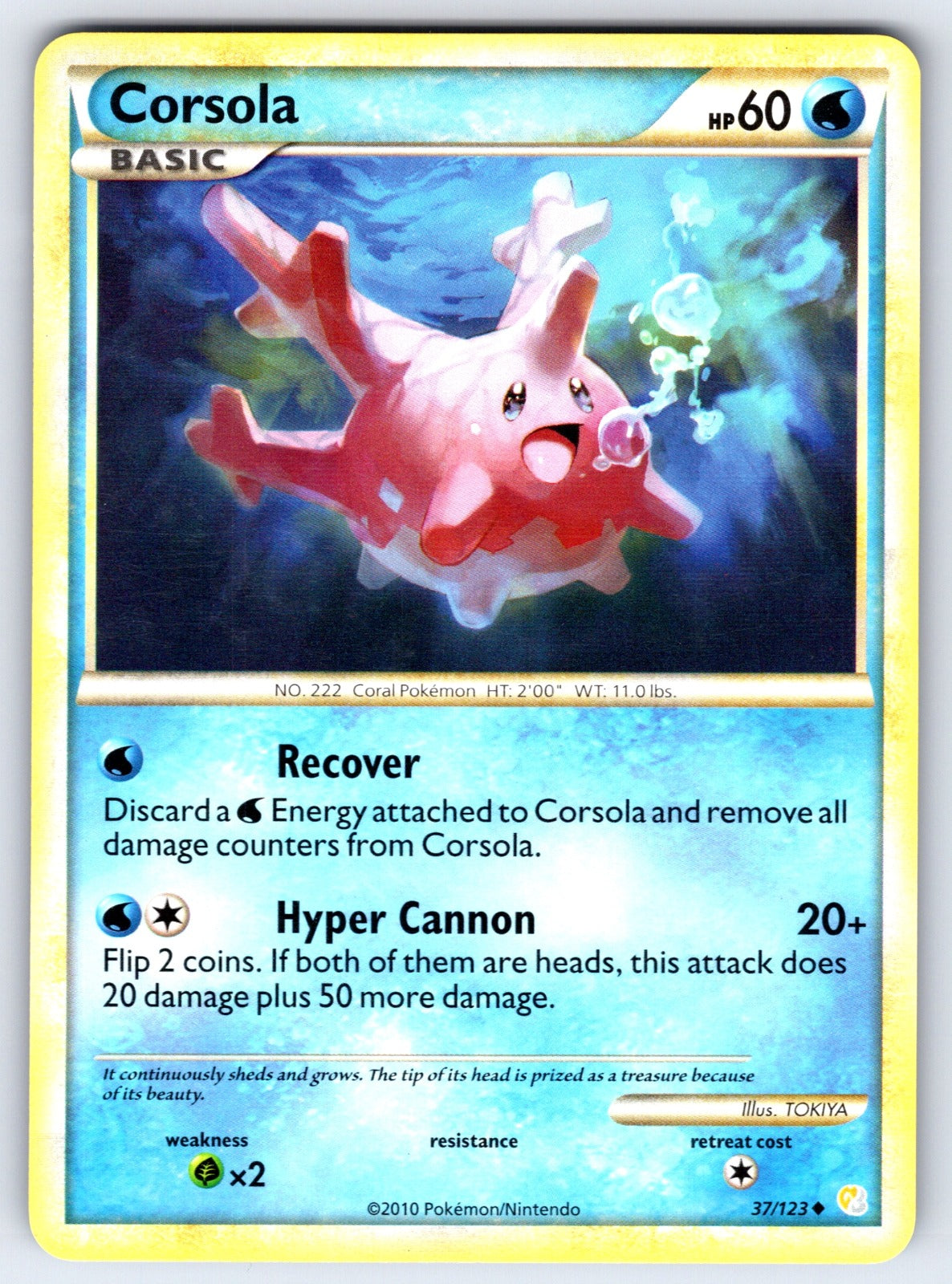 Corsola Uncommon HeartGold SoulSilver 37/123 LP 2010