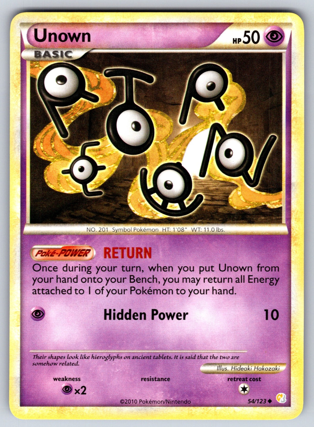 Unown (54) Uncommon HeartGold SoulSilver 54/123 LP 2010