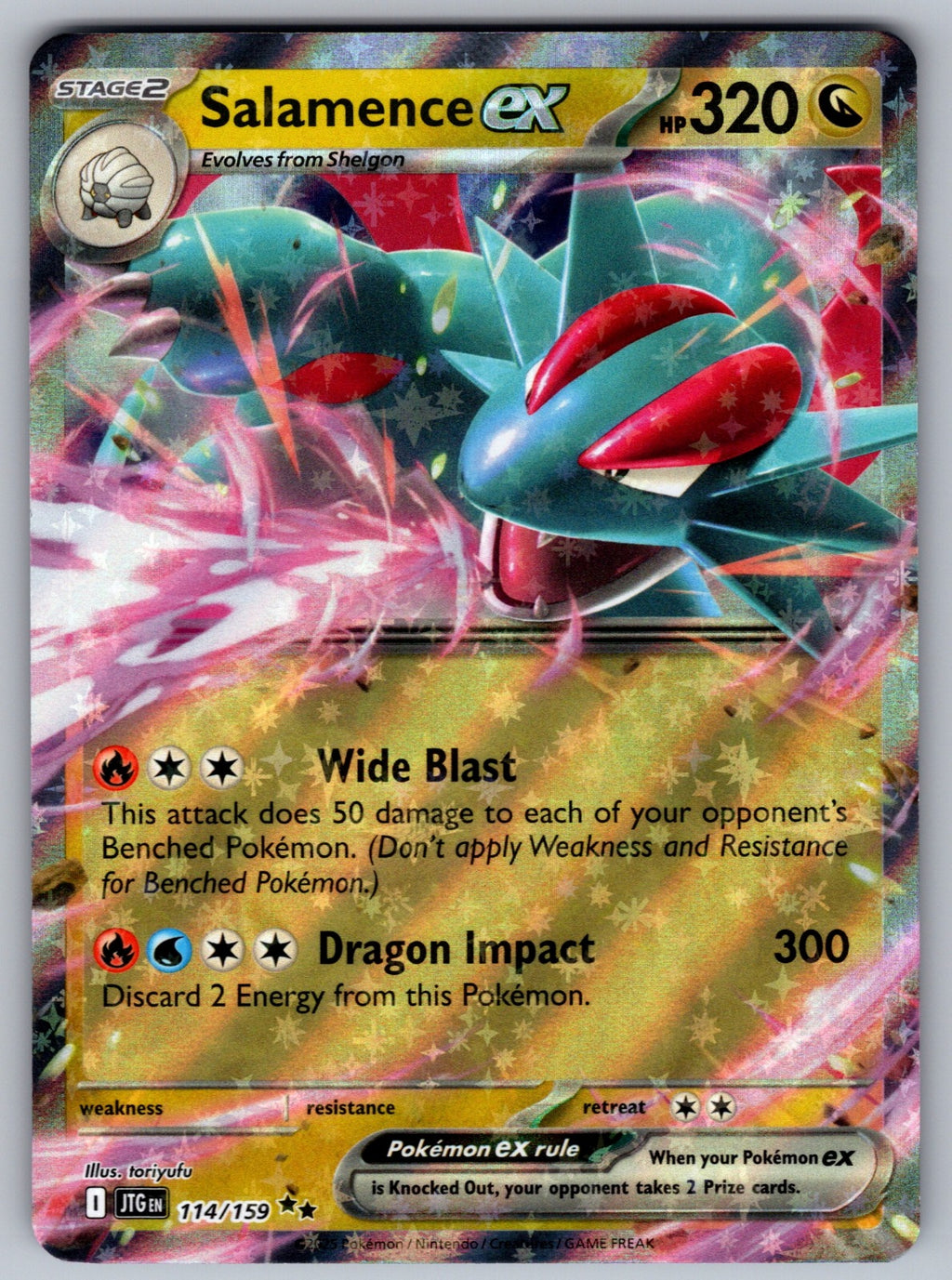 Salamence ex Holo Double Rare SV09: Journey Together 114/159 NM 2025