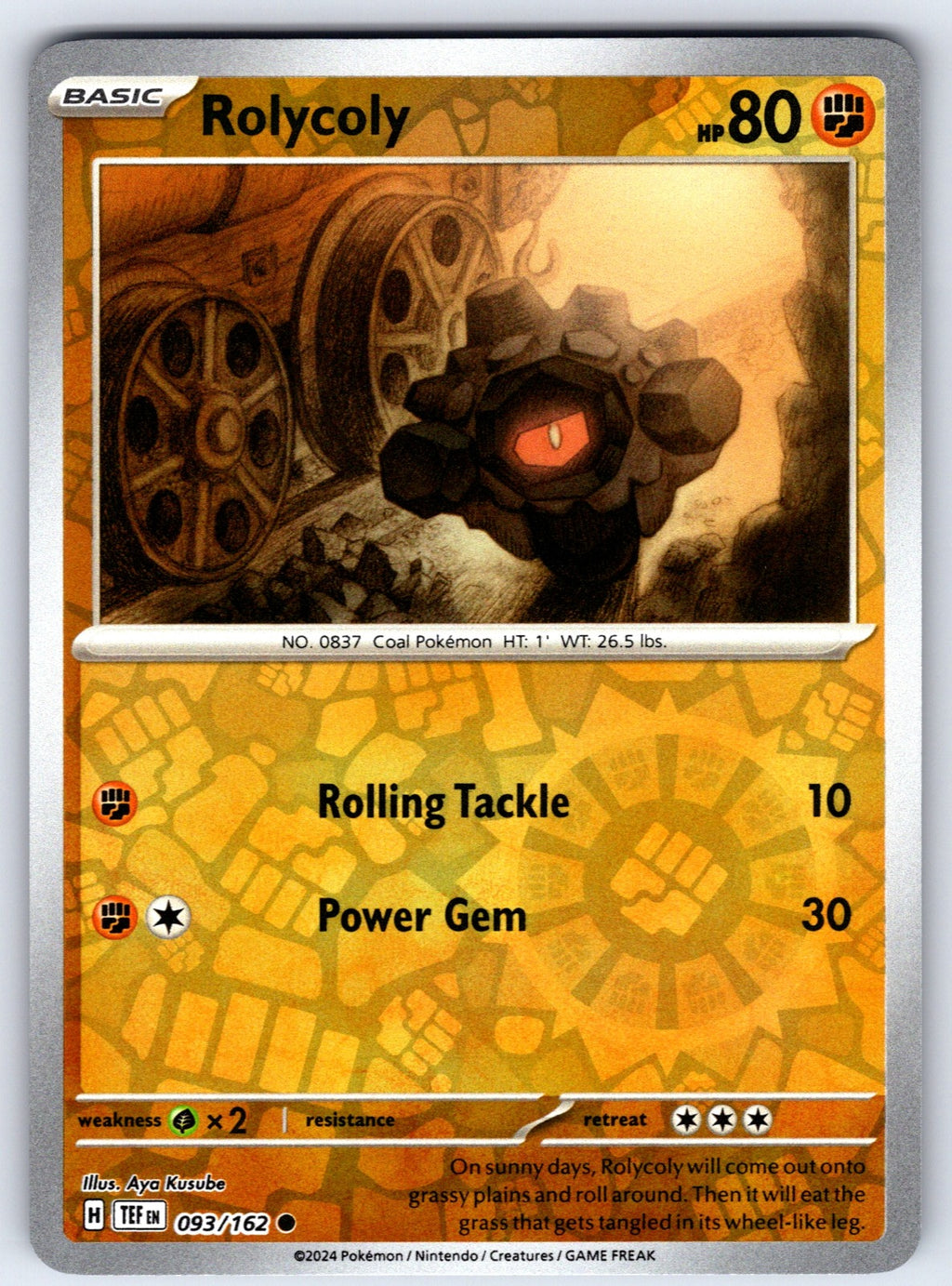 Rolycoly Reverse Holo Common SV05: Temporal Forces 093/162 NM 2024
