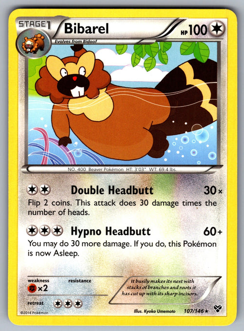 Bibarel Rare XY Base Set 107/146 LP 2014