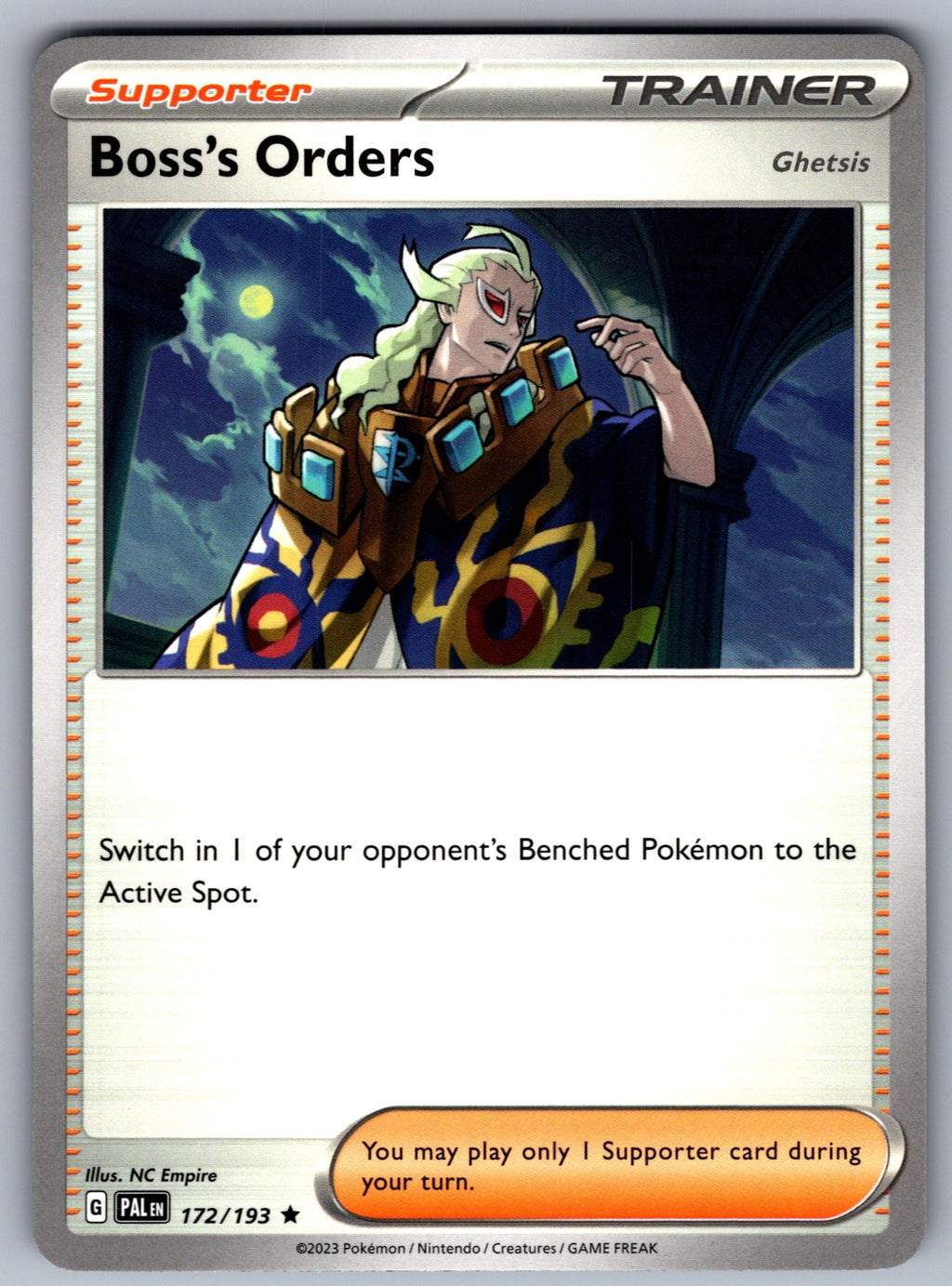 Boss's Orders Holo Rare SV02: Paldea Evolved 172/193 NM 2023