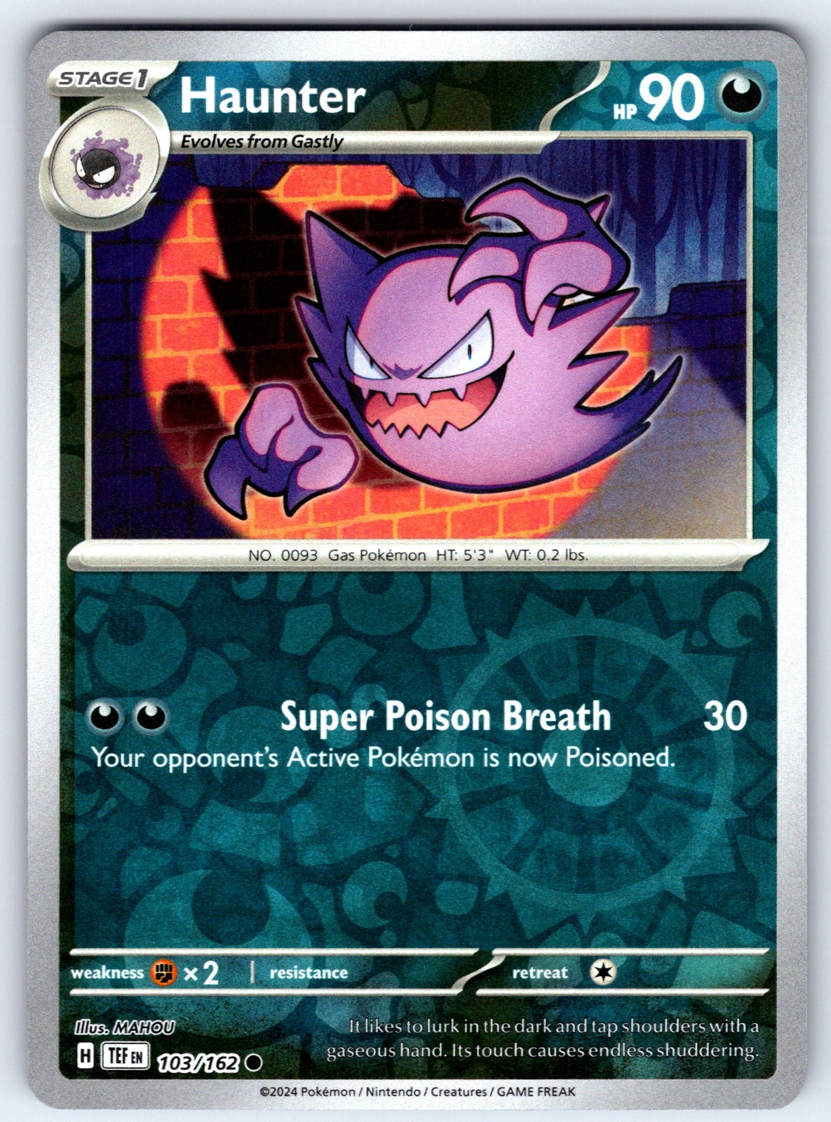 Haunter Reverse Holo Common SV05: Temporal Forces 103/162 NM 2024