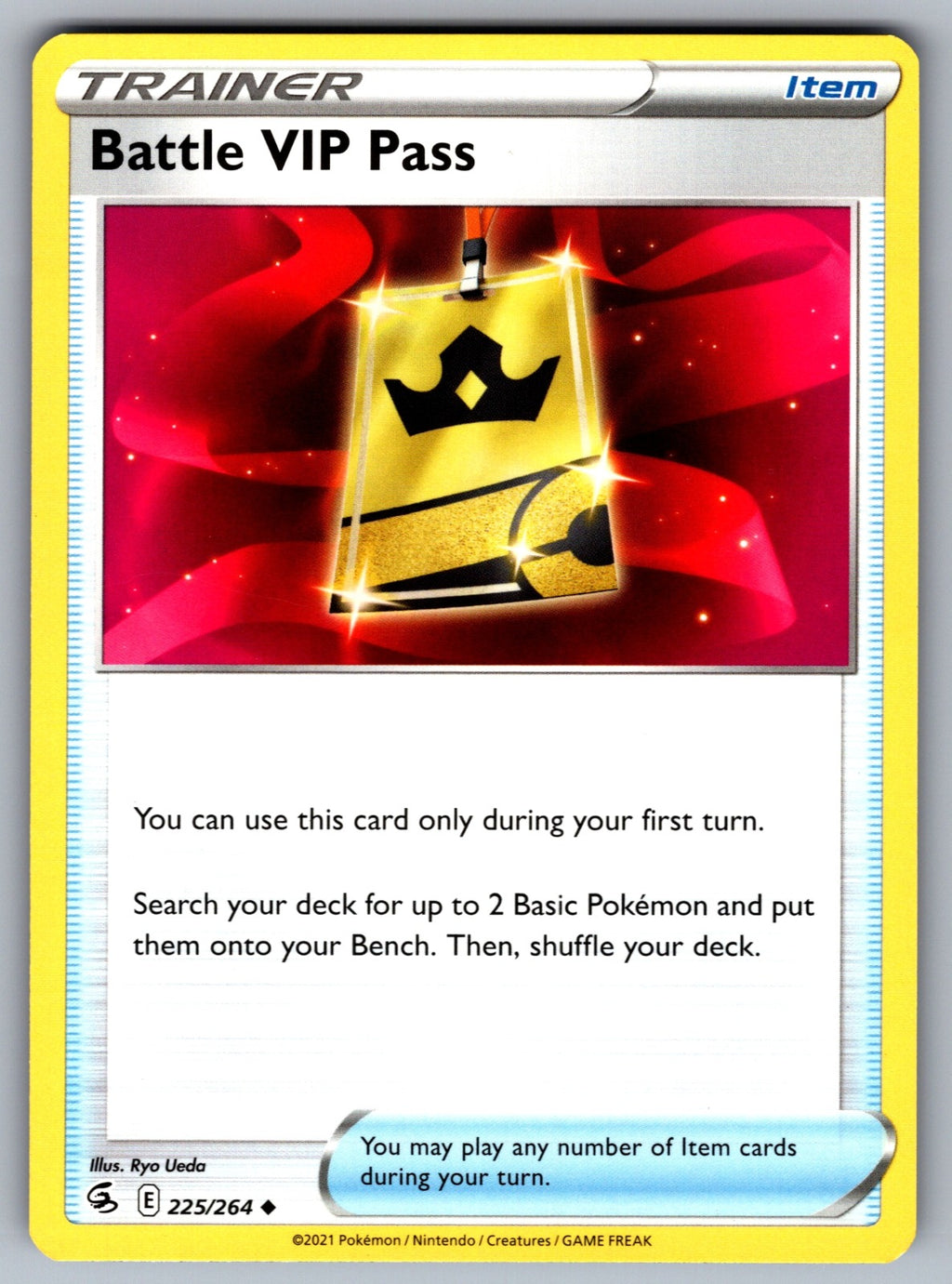 Battle VIP Pass Uncommon SWSH08: Fusion Strike 225/264 NM 2021
