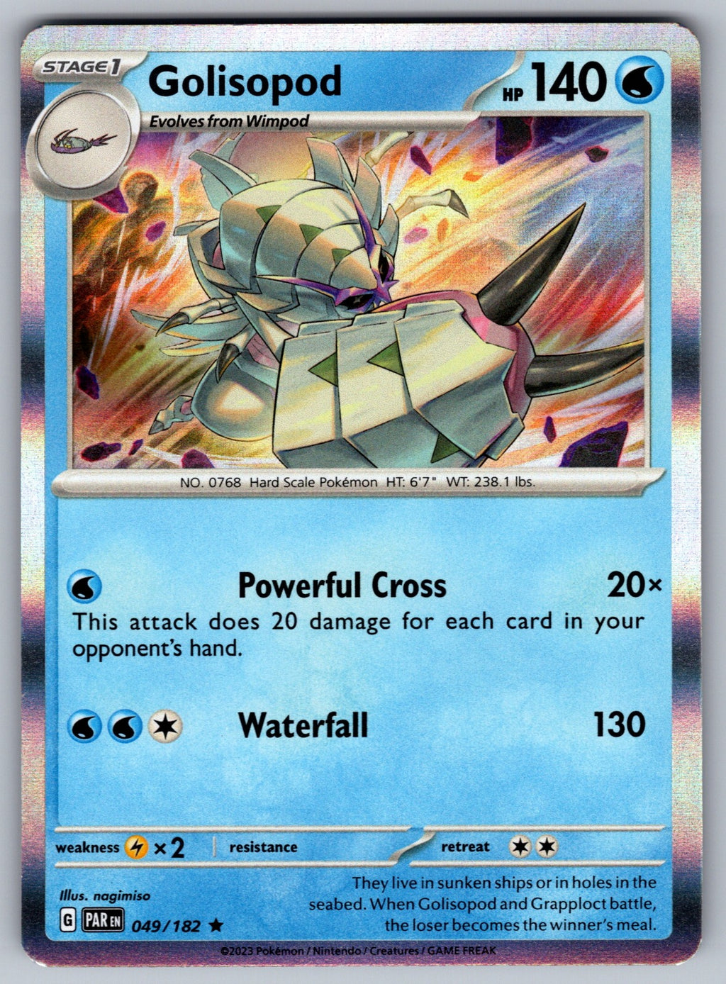 Golisopod Holo Rare SV04: Paradox Rift 049/182 NM 2023