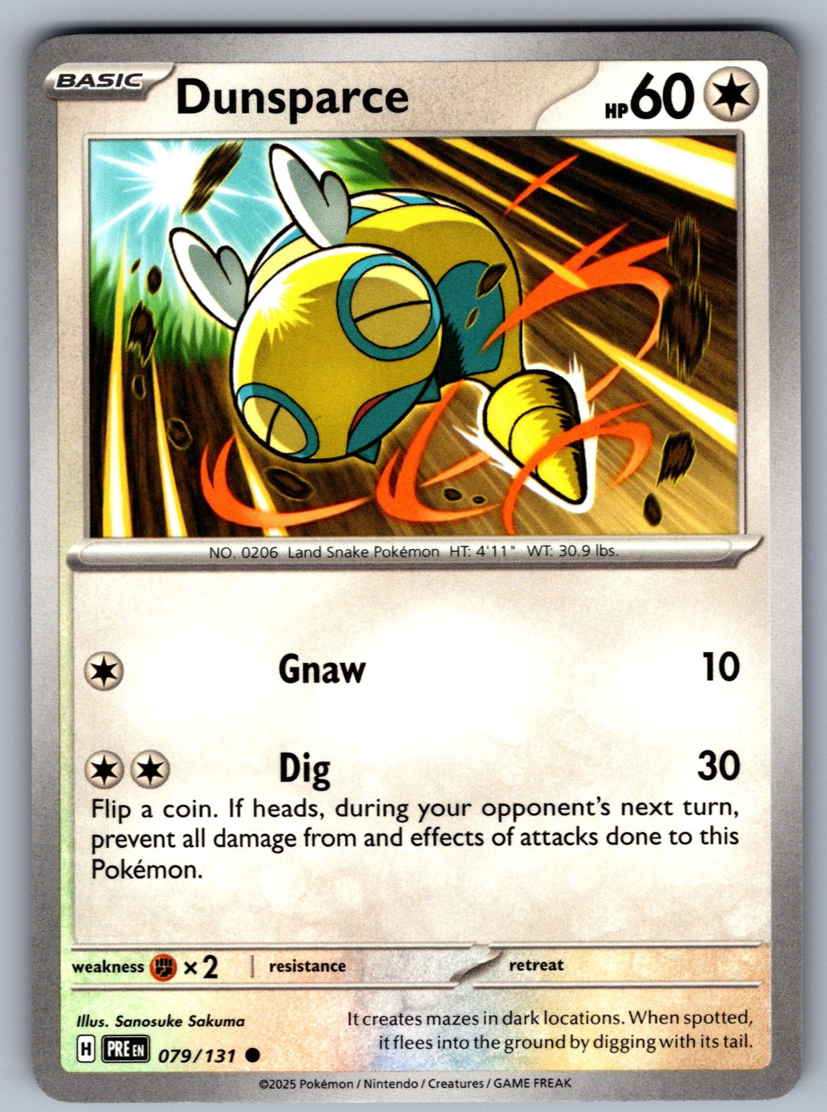 Dunsparce Common SV: Prismatic Evolutions 079/131 NM 2025