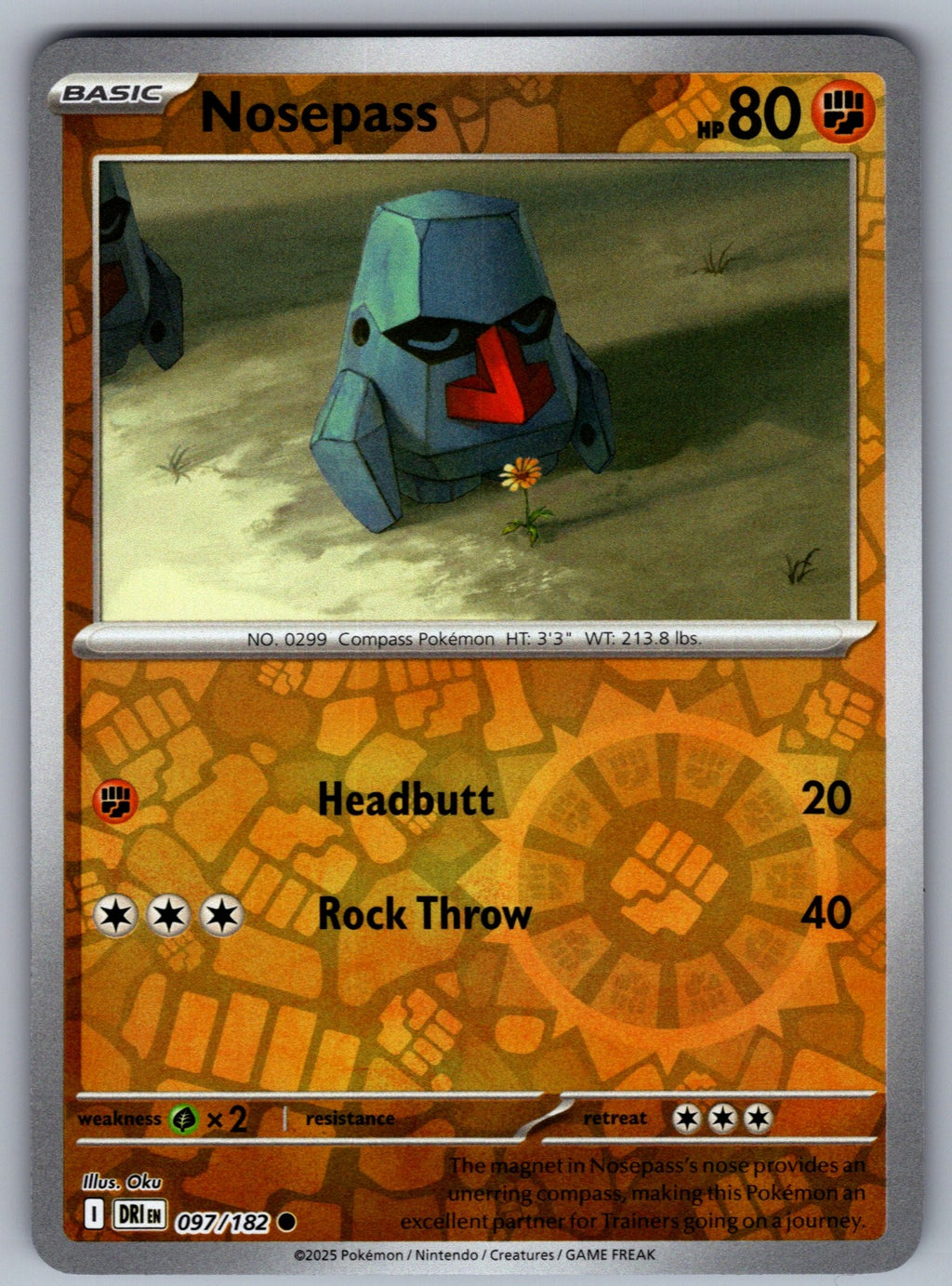 Nosepass Reverse Holo Common SV10: Destined Rivals 097/182 NM 2025