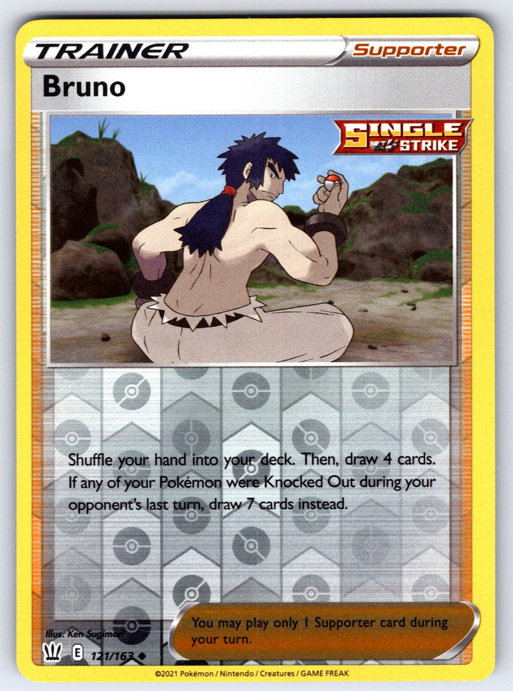 Bruno Reverse Holo Uncommon SWSH05: Battle Styles 121/163 NM 2021