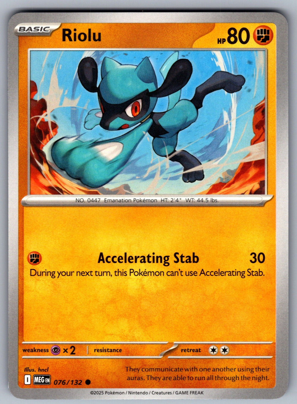 Riolu Common ME01: Mega Evolution 076/132 NM 2025