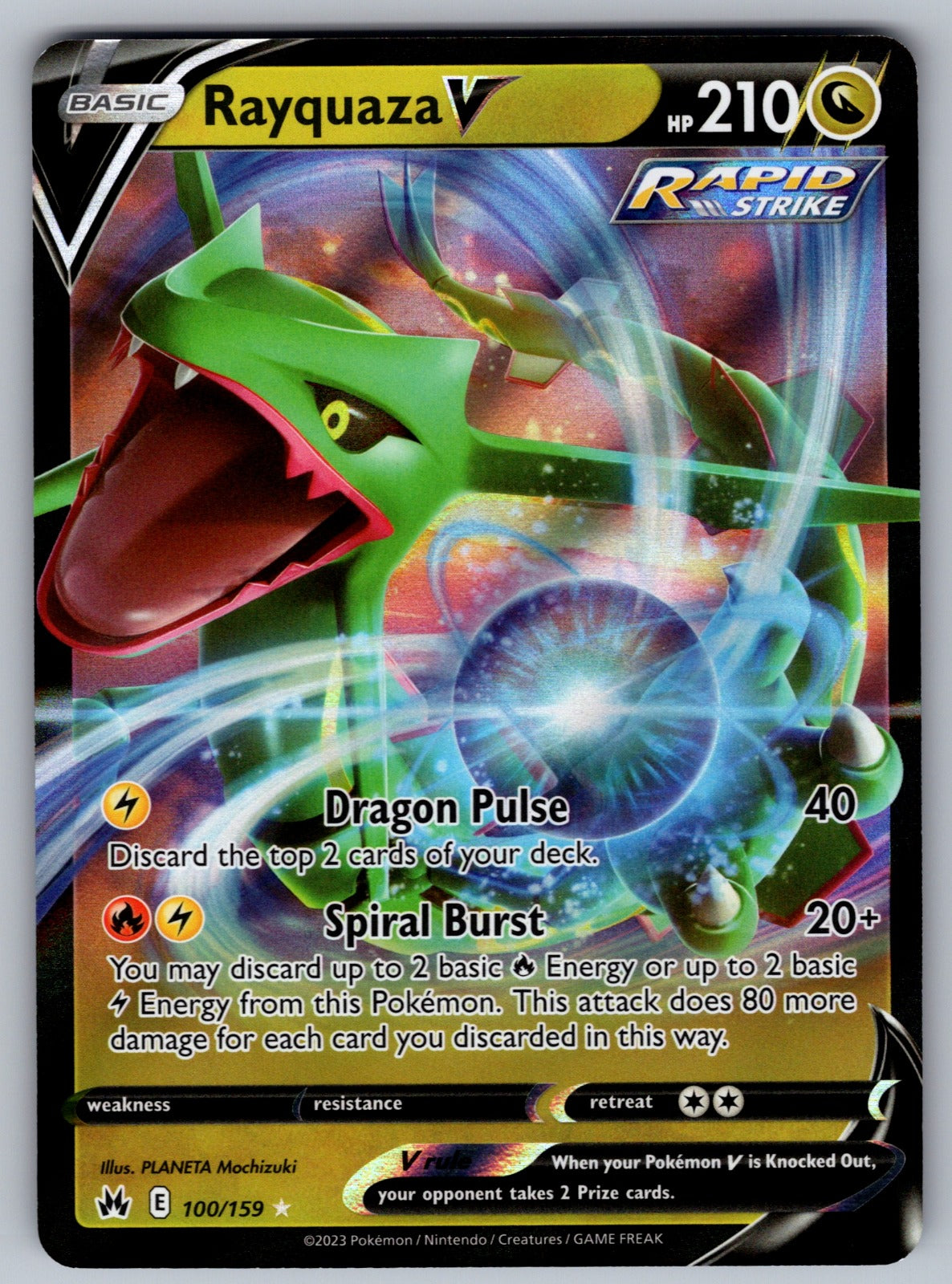 Rayquaza V Holo Ultra Rare SWSH: Crown Zenith 100/159 NM 2023