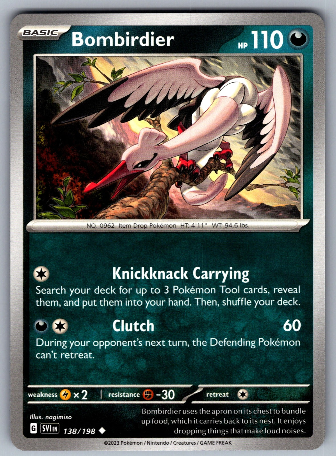 Bombirdier Uncommon SV01: Scarlet & Violet Base Set 138/198 NM 2023
