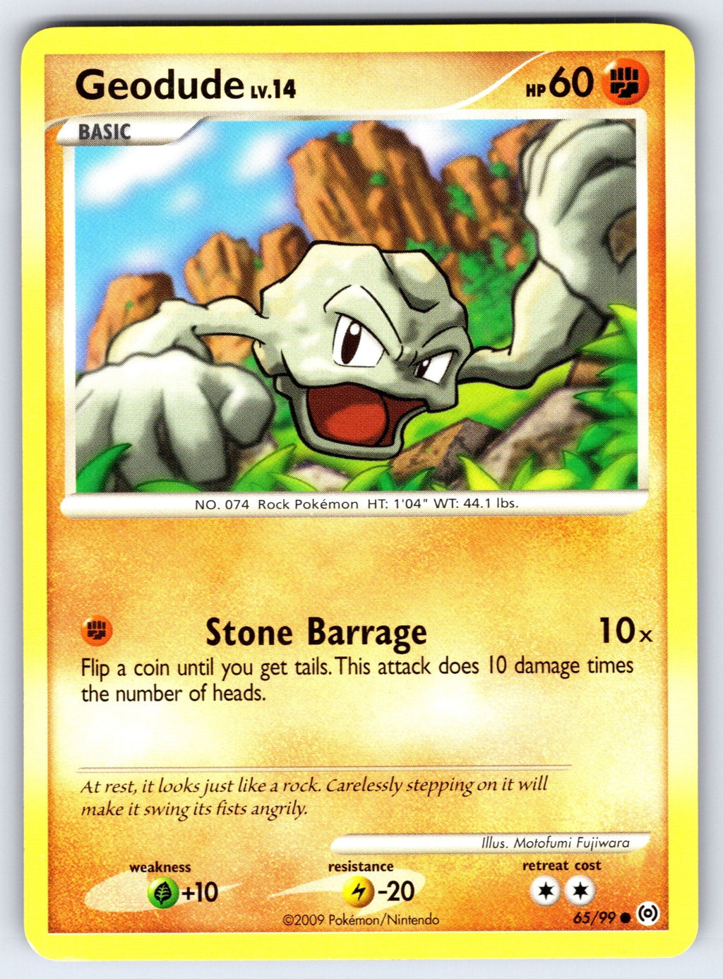 Geodude Common Arceus 65/99 LP 2009