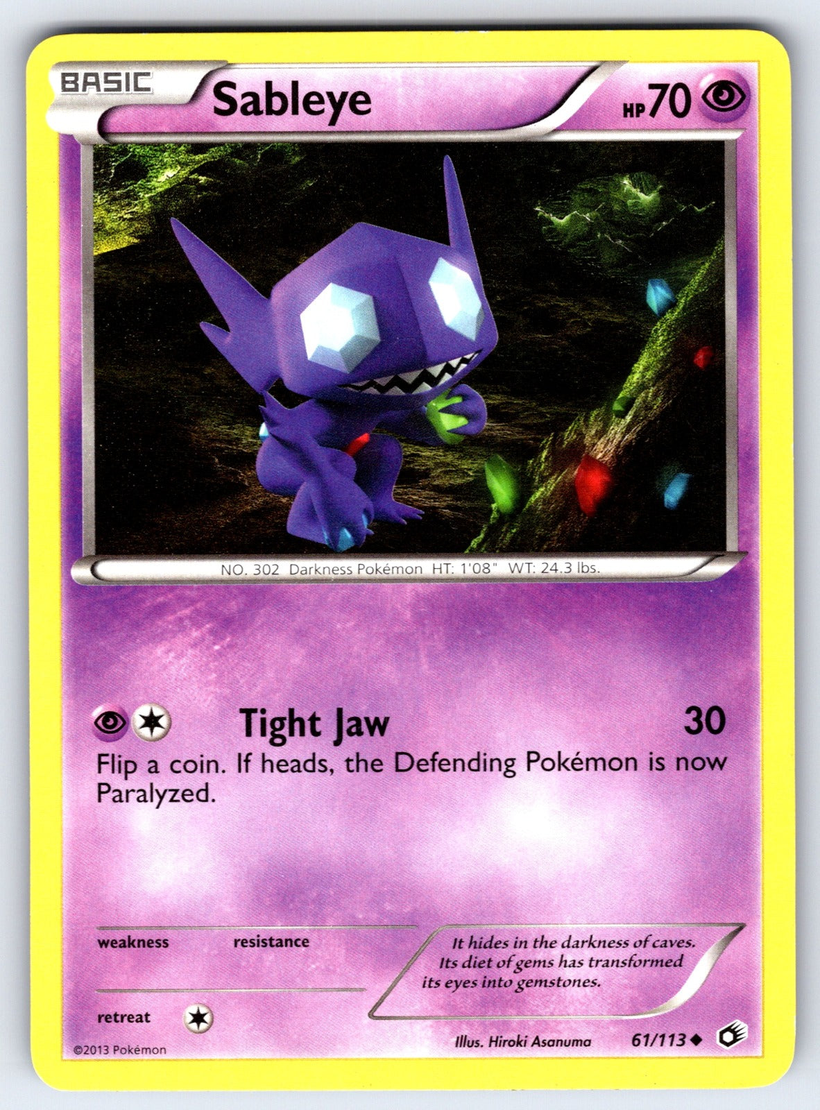 Sableye Uncommon Legendary Treasures 61/113 LP 2013