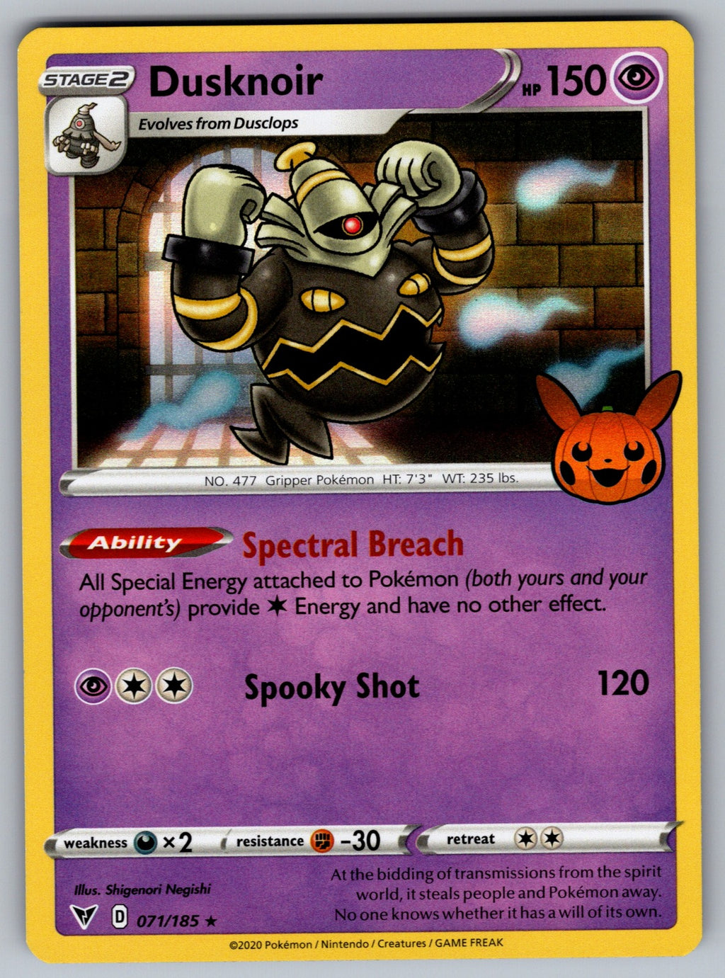 Dusknoir Holo Rare Trick or Trade BOOster Bundle 2023 071/185 NM 2023