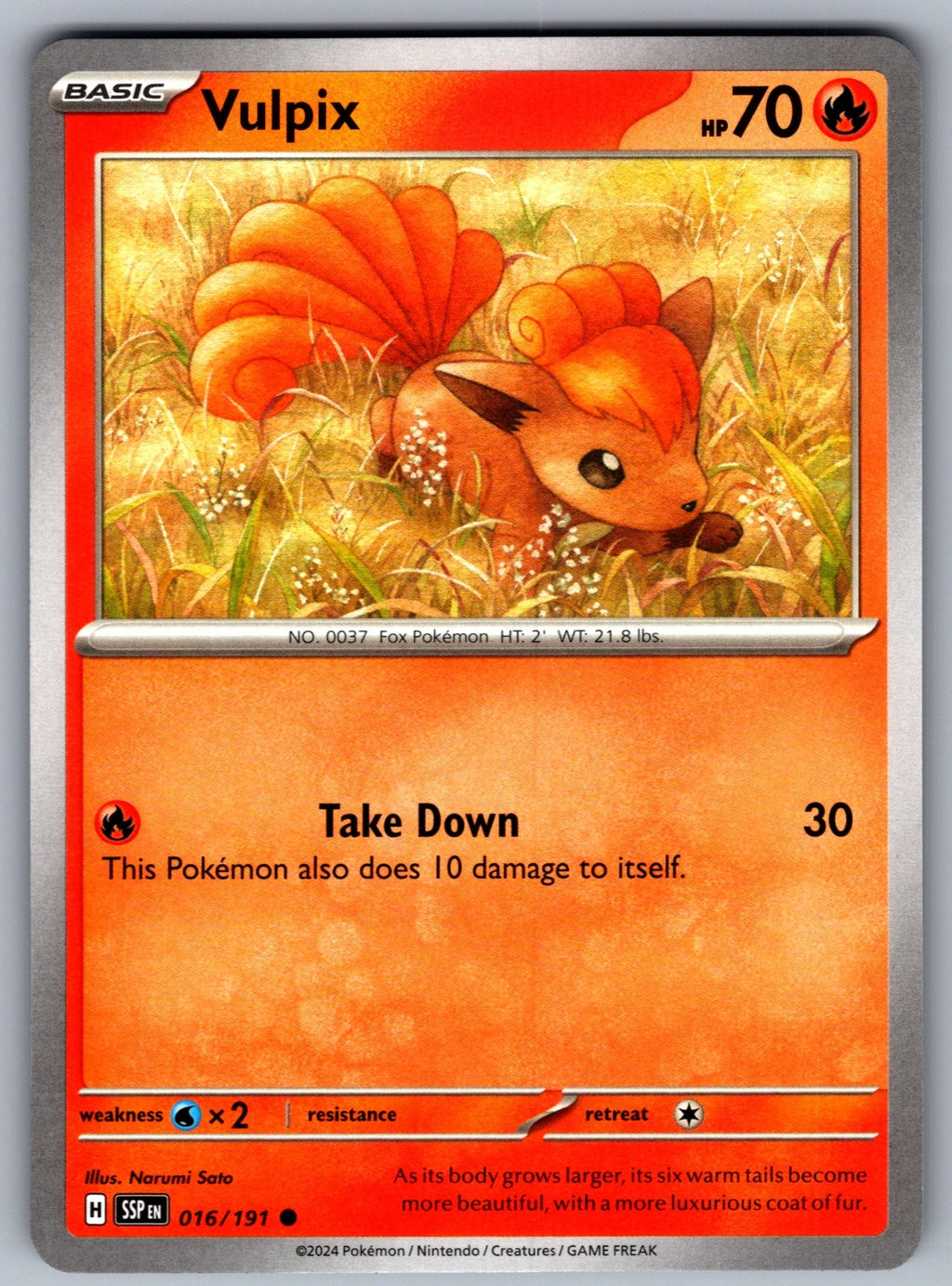 Vulpix Common SV08: Surging Sparks 016/191 NM 2024