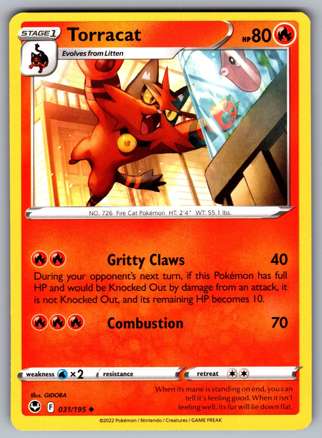 Torracat Uncommon SWSH12: Silver Tempest 031/195 NM 2022
