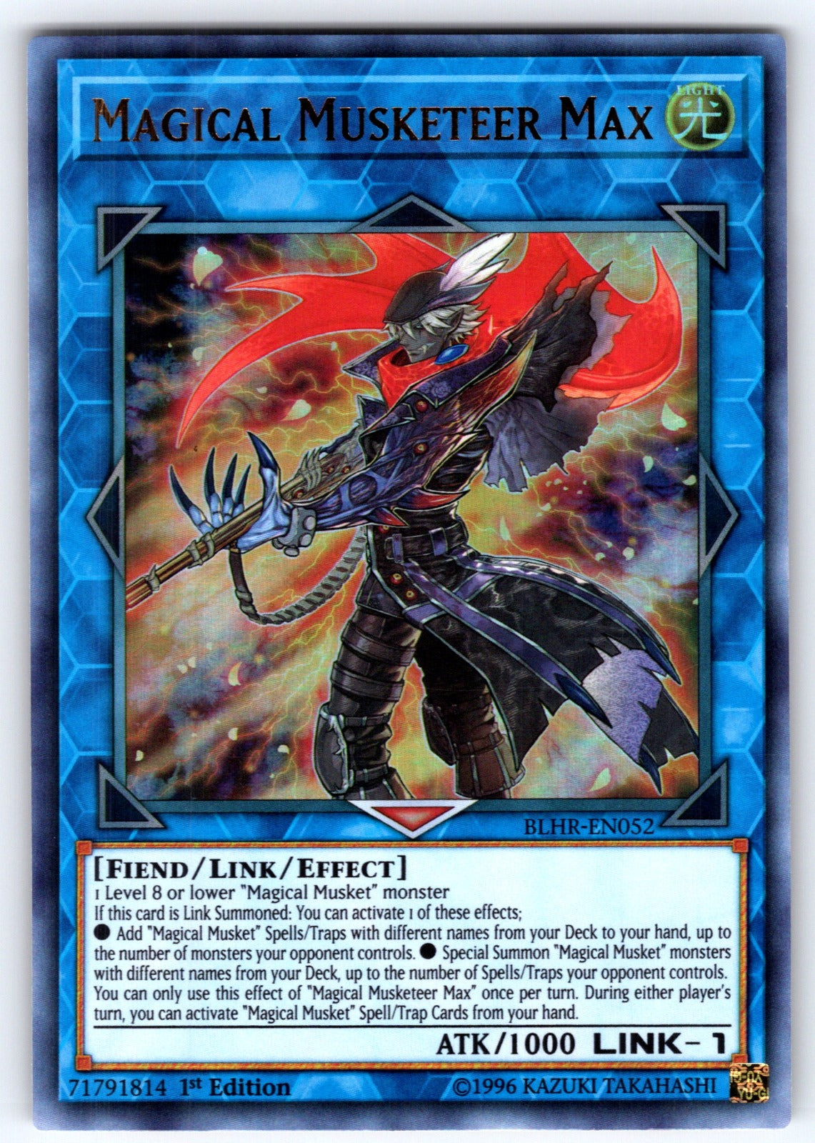 Magical Musketeer Max 1st Edition Ultra Rare Battles of Legend: Hero's Revenge B
