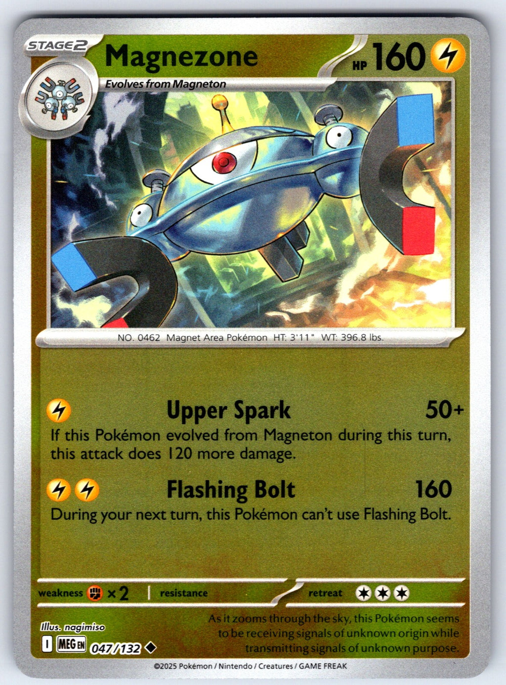Magnezone Reverse Holo Uncommon ME01: Mega Evolution 047/132 NM 2025
