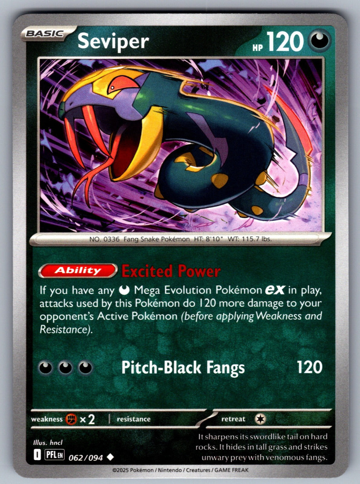 Seviper Uncommon ME02: Phantasmal Flames 062/094 NM 2025