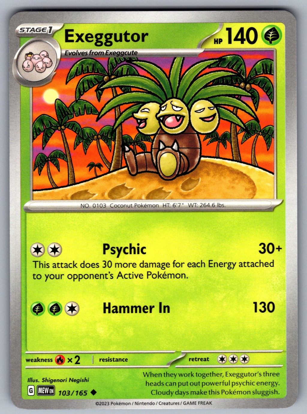 Exeggutor Uncommon SV: Scarlet & Violet 151 103/165 NM 2023