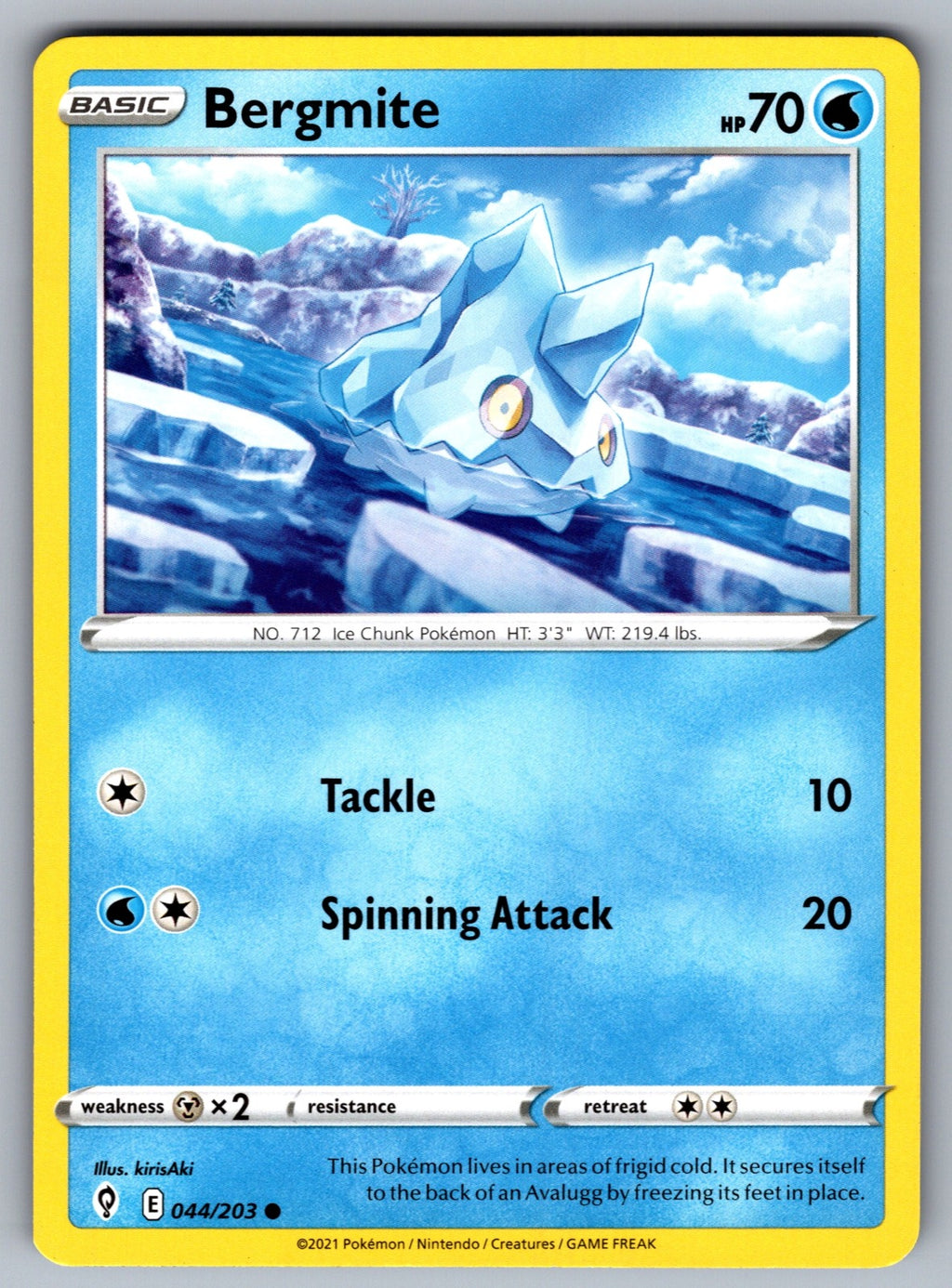 Bergmite Common SWSH07: Evolving Skies 044/203 NM 2021