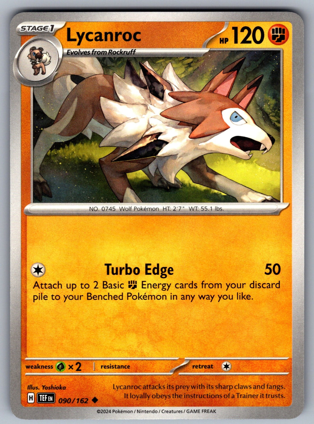 Lycanroc Uncommon SV05: Temporal Forces 090/162 NM 2024