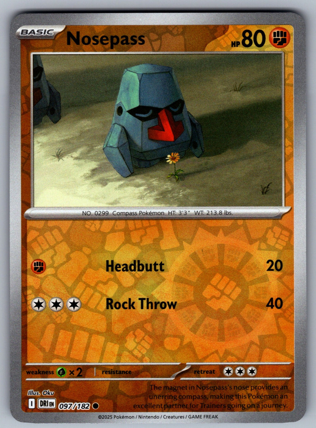 Nosepass Reverse Holo Common SV10: Destined Rivals 097/182 NM 2025