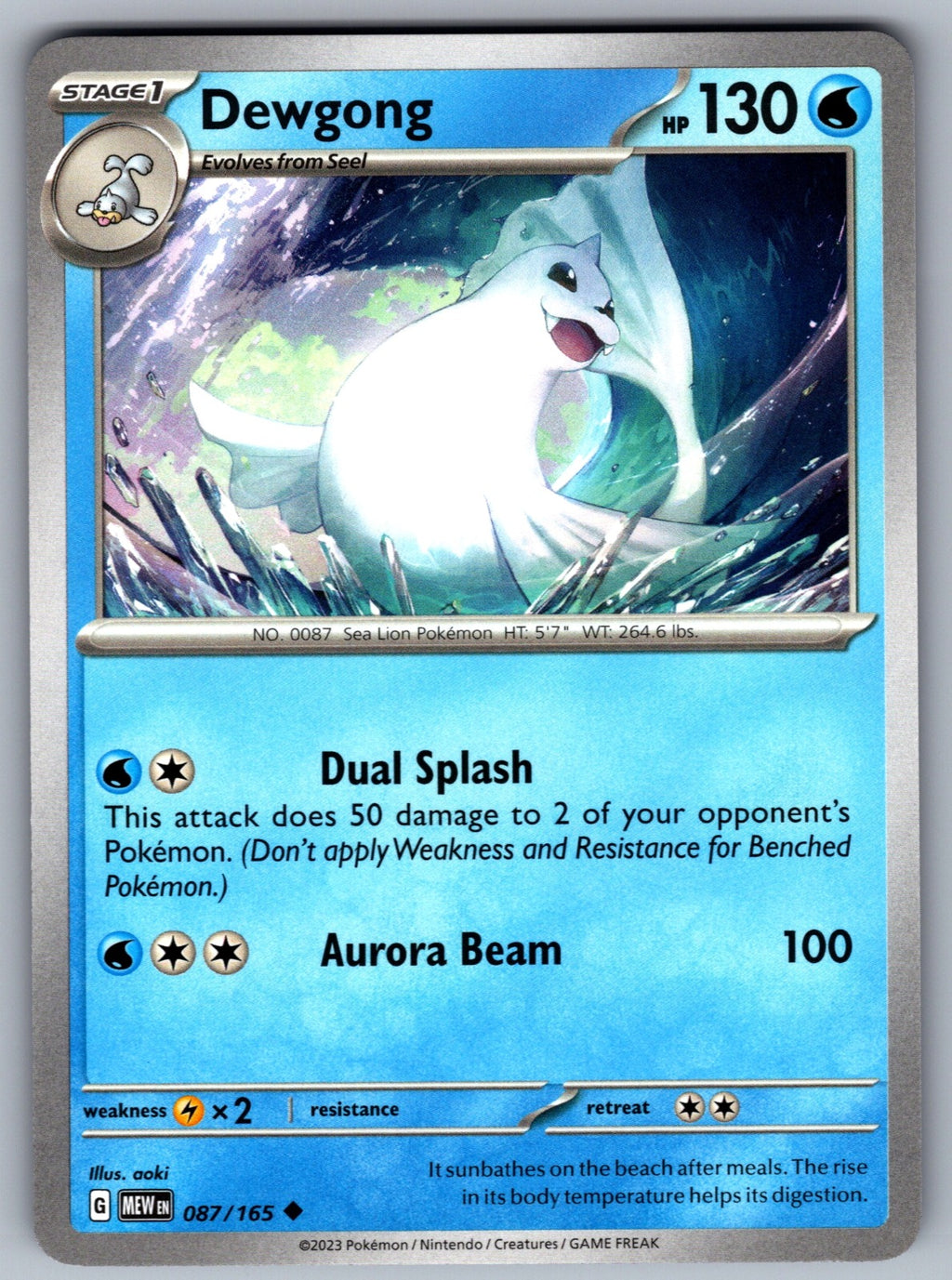 Dewgong Uncommon SV: Scarlet & Violet 151 087/165 NM 2023