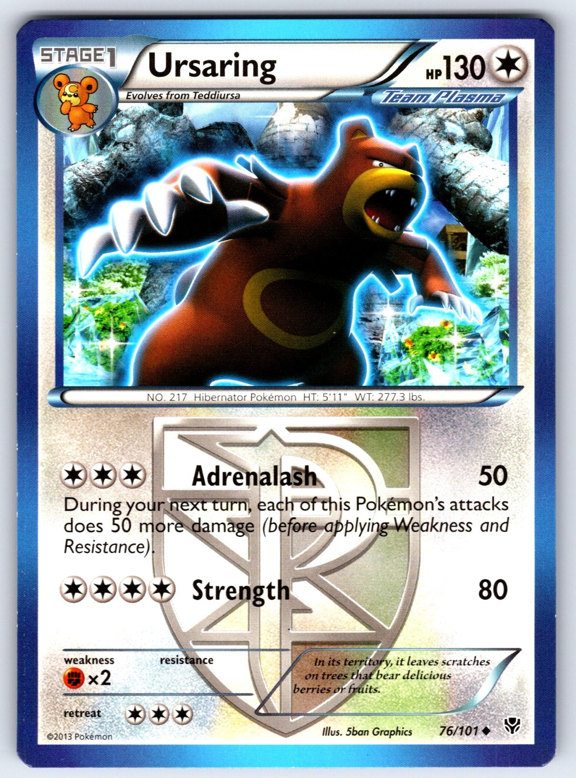 Ursaring (Team Plasma) Uncommon Plasma Blast 76/101 LP 2013