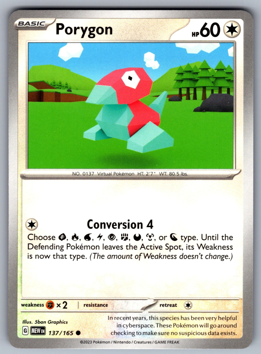 Porygon Common SV: Scarlet & Violet 151 137/165 NM 2023