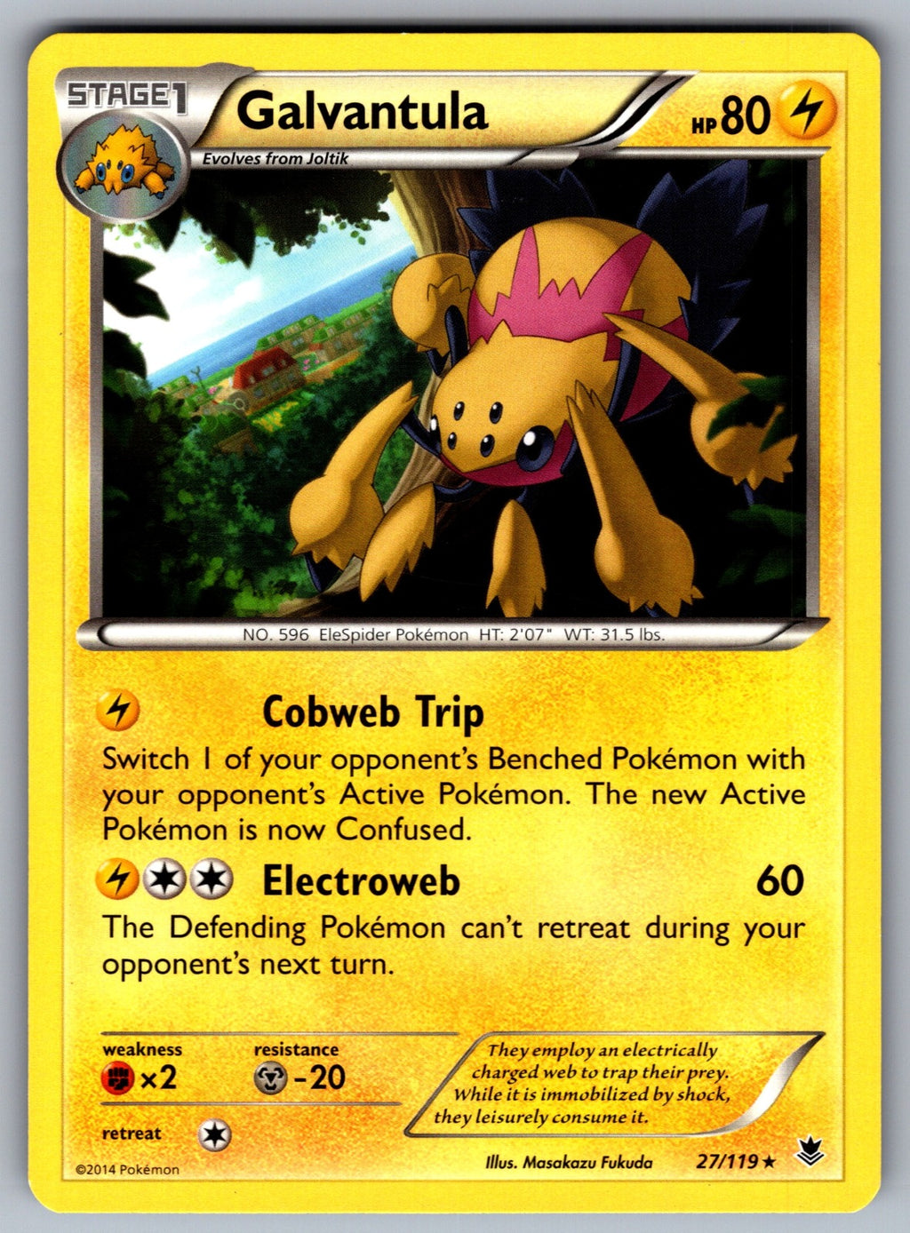 Galvantula Rare XY - Phantom Forces 27/119 LP 2014