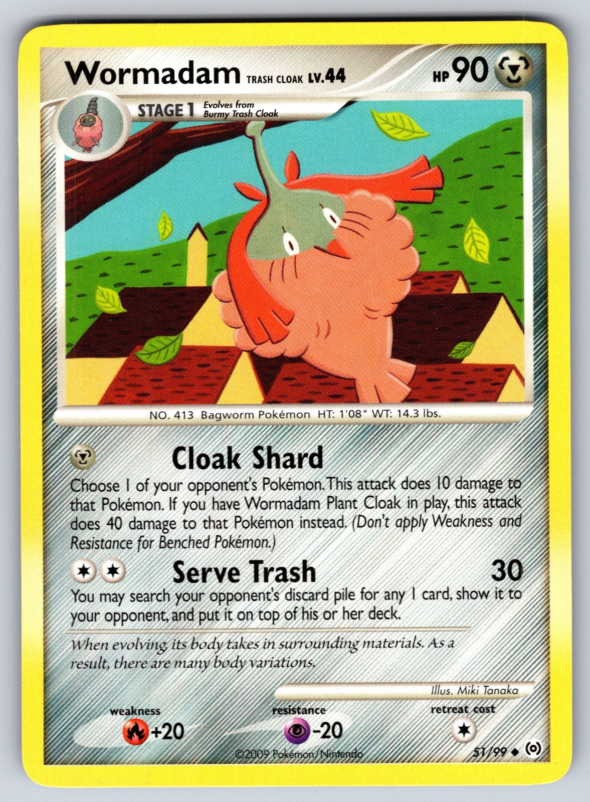 Wormadam Trash Cloak Uncommon Arceus 51/99 LP 2009