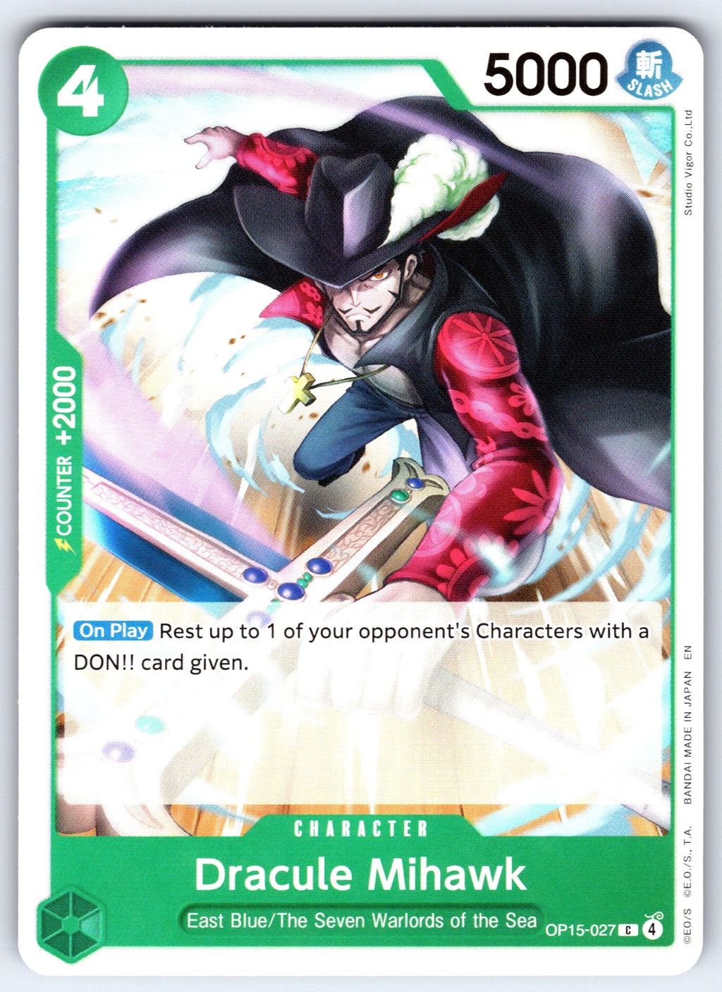 Dracule Mihawk C Adventure on Kami's Island OP15-027 NM 2026