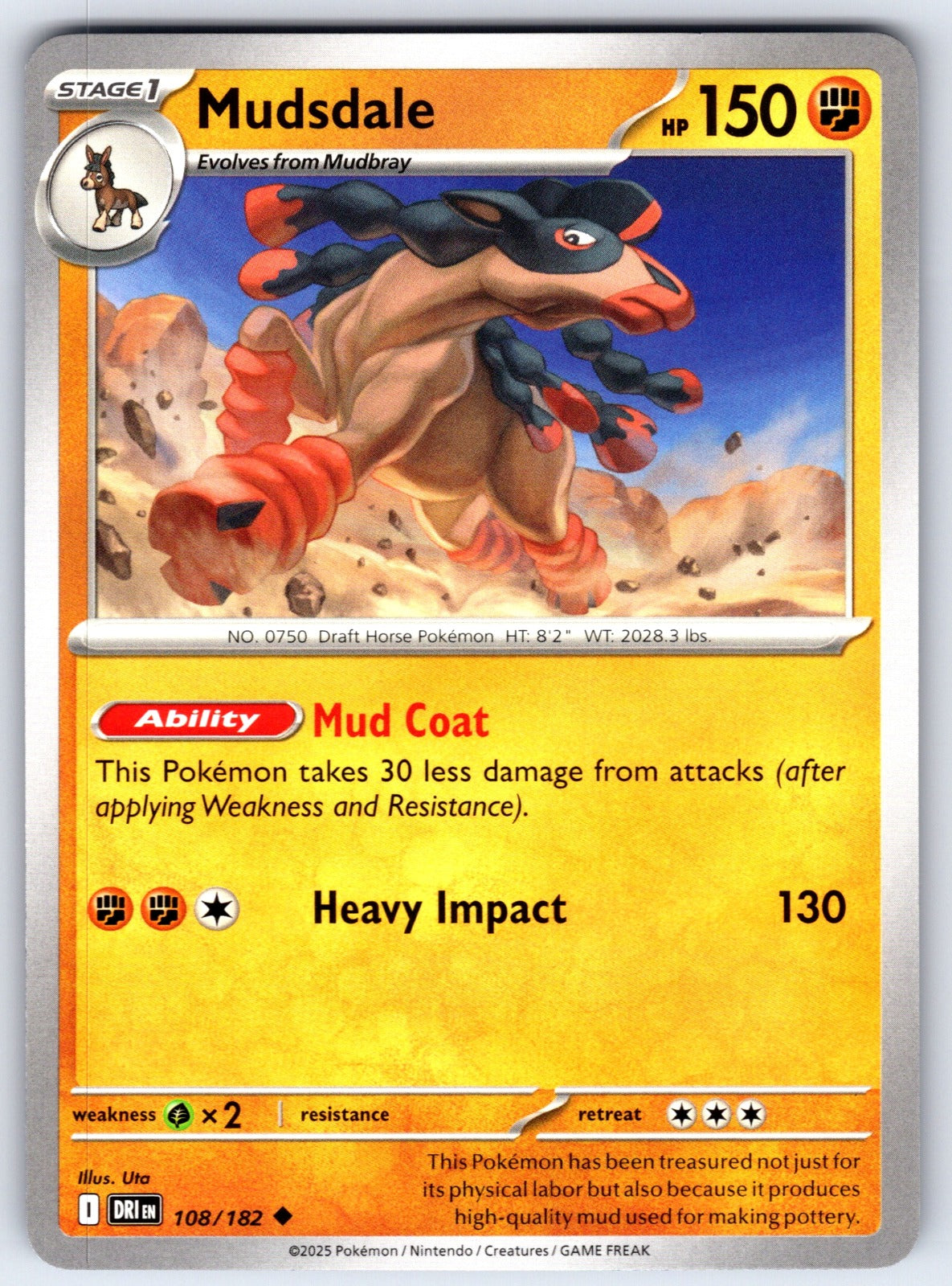 Mudsdale Uncommon SV10: Destined Rivals 108/182 NM 2025