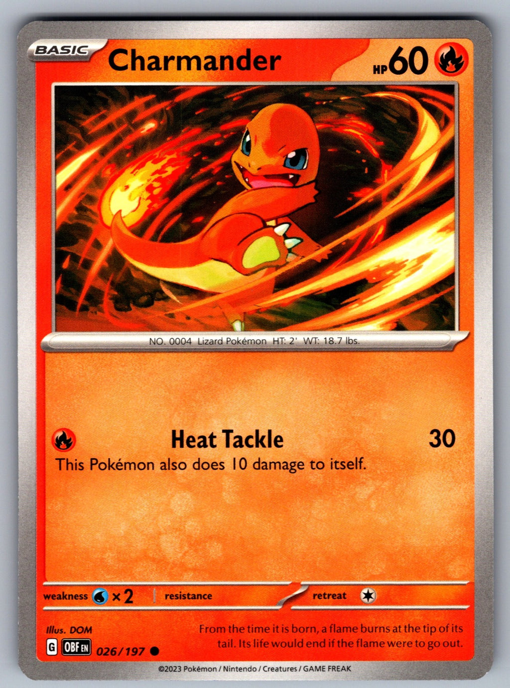 Charmander Common SV03: Obsidian Flames 026/197 NM 2023