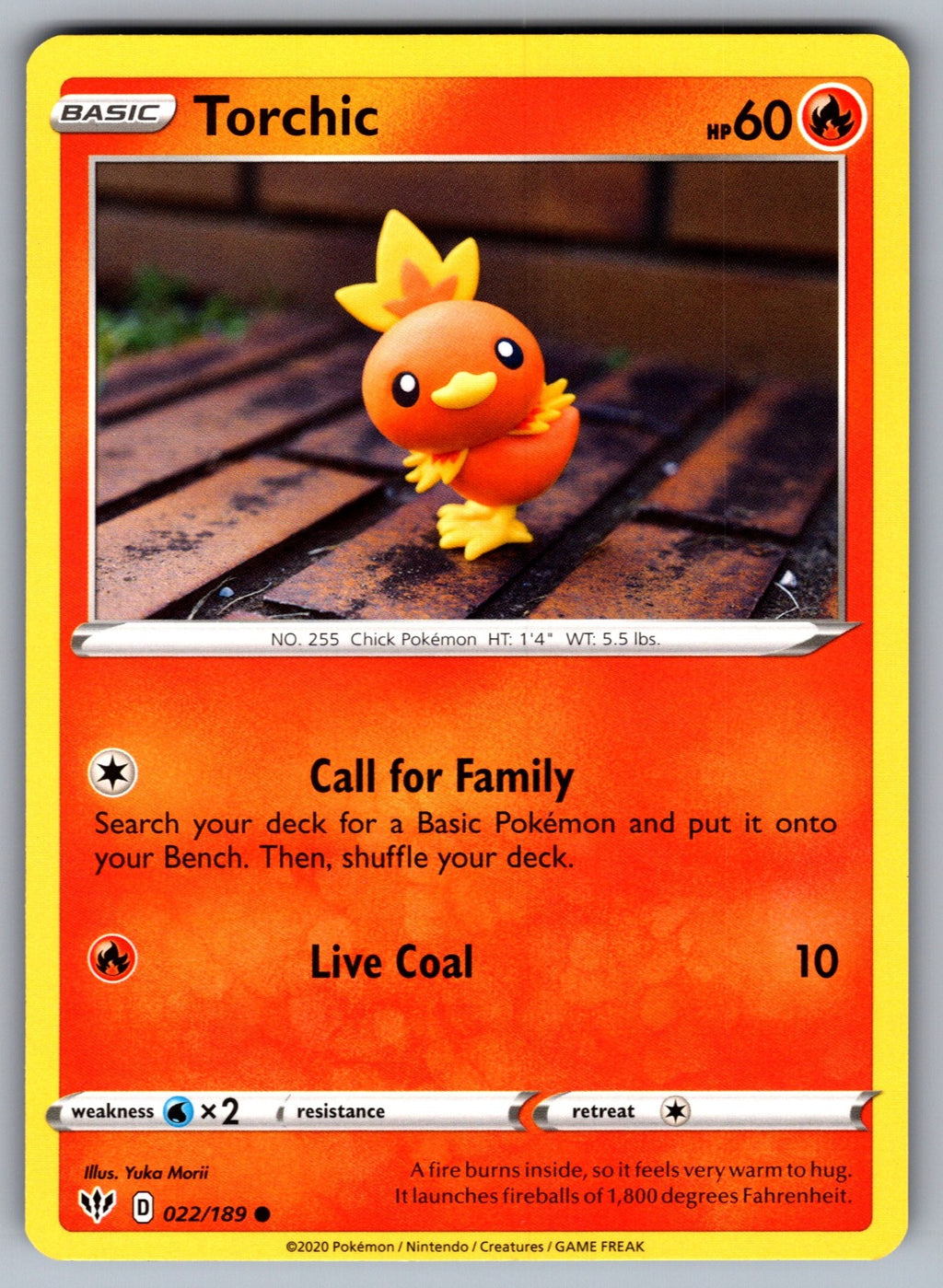 Torchic Common SWSH03: Darkness Ablaze 022/189 NM 2020