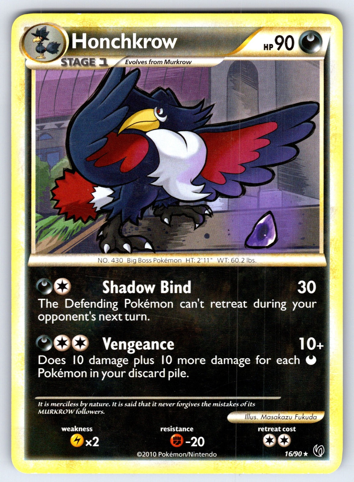 Honchkrow (16) Rare Undaunted 16/90 LP 2010