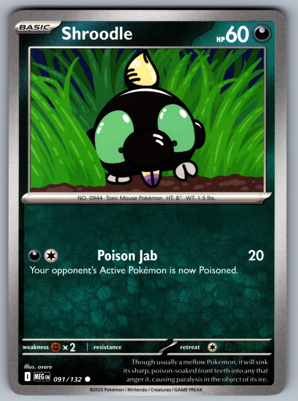 Shroodle Common ME01: Mega Evolution 091/132 NM 2025