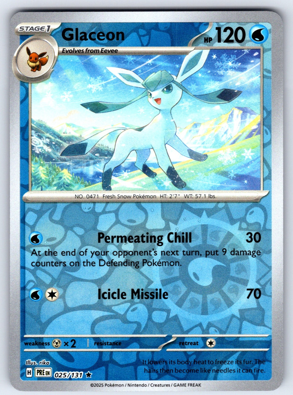 Glaceon Reverse Holo Uncommon SV06: Twilight Masquerade 054/167 NM 2024