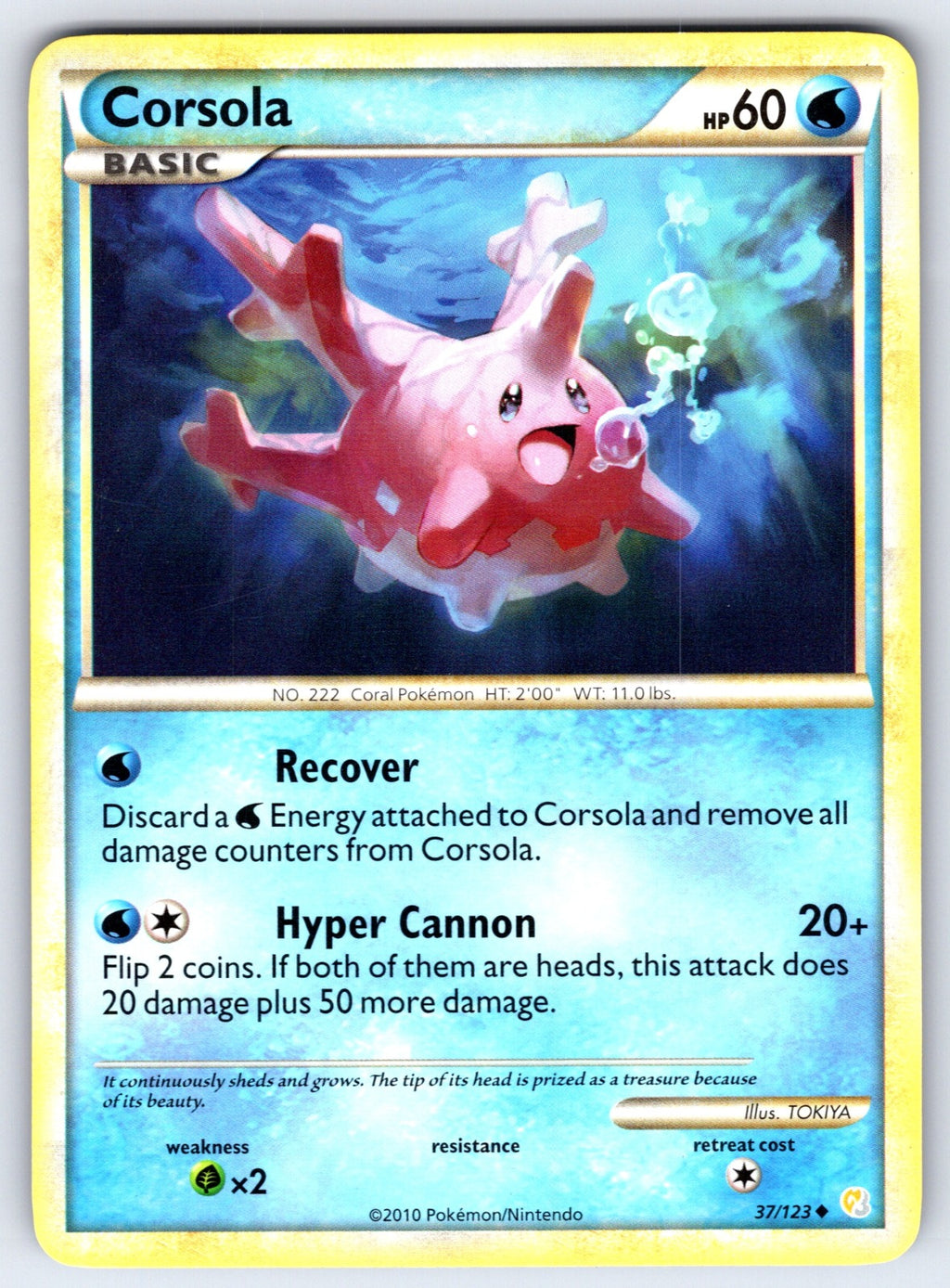 Corsola Uncommon HeartGold SoulSilver 37/123 LP 2010